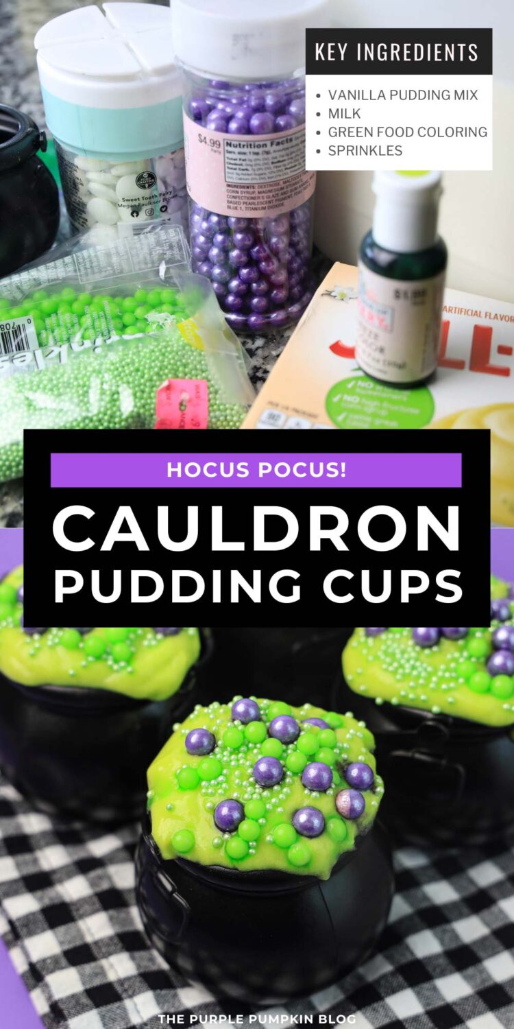 Ingredients Needed to Make Hocus Pocus Cauldron Pudding Cups