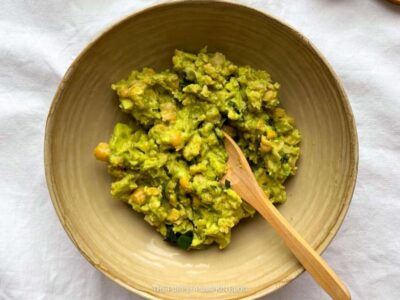 Mashed Chickpeas & Avocado in Bowl