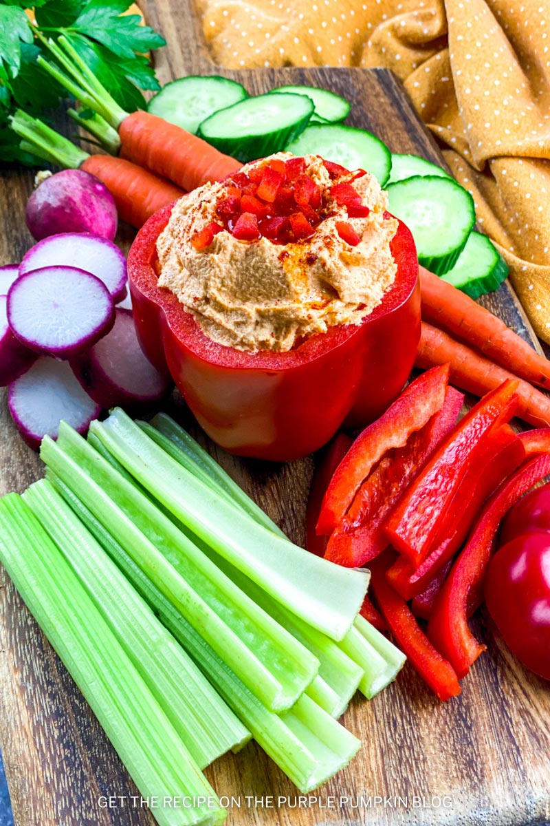 Recipe for Roasted Red Pepper Hummus Dip