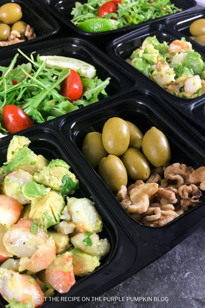Shrimp Avocado Salad with Olives and Walnuts