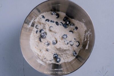 Gently Tossed Blueberries in Bowl