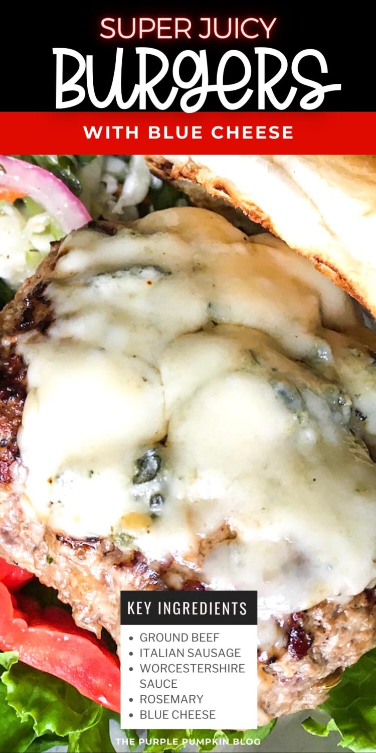 Key Ingredients for Super Juicy Burgers with Blue Cheese