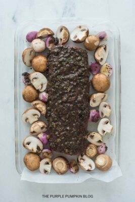 Olive Tapenade Dressing Brushed on Beef Tenderloin