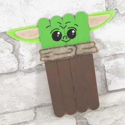 Popsicle Stick Craft Stick Baby Yoda Craft Idea