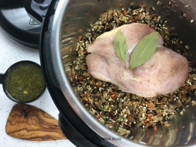 Rice & Chicken Added to Pot
