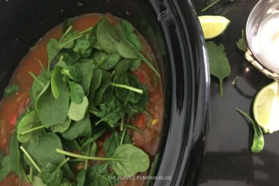 Adding Spinach to Pot