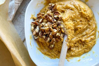Adding Walnuts to Pumpkin Batter