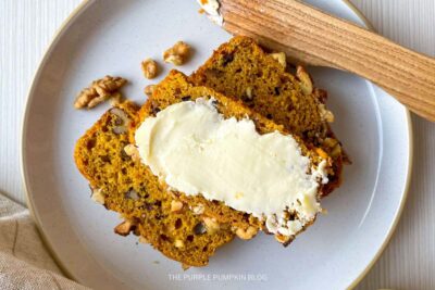 Coffee & Walnut Pumpkin Bread with Butter
