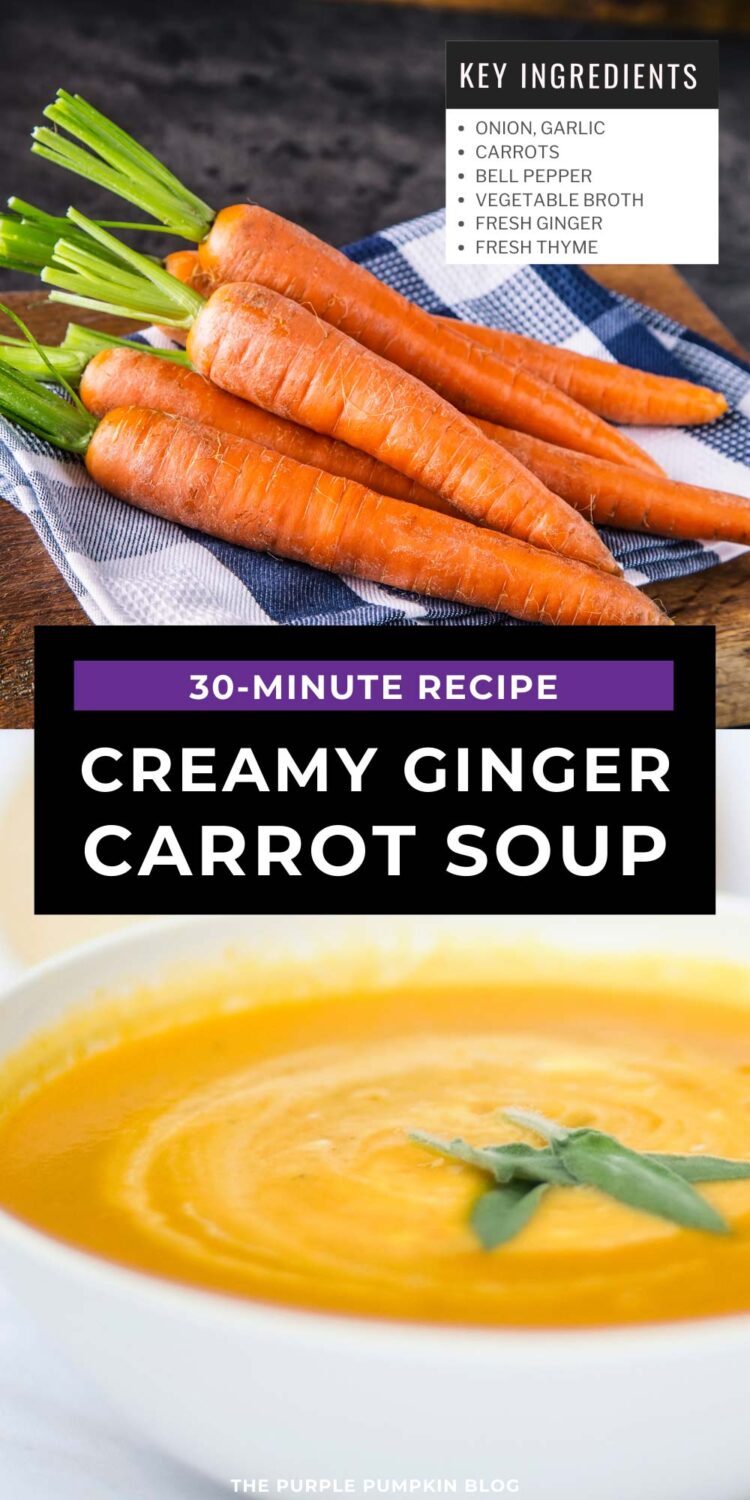 Ingredients for Creamy Ginger Carrot Soup