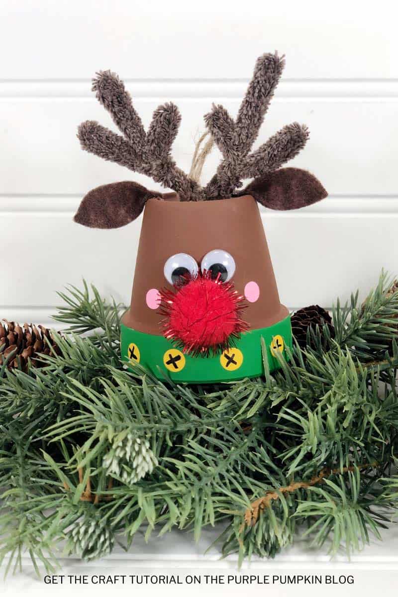 Mini Clay Pot Reindeer Ornament Craft