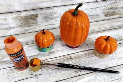 Painting Foam Pumpkins