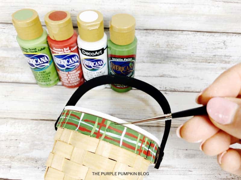 Painting Plaid on Basket Rim