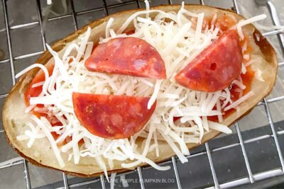 Potato Skins filled with Cheese & Pepperoni