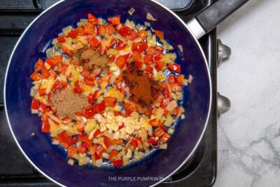 Spices Added to Pan