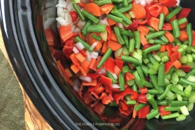 Vegetables Added to Slow Cooker Pot