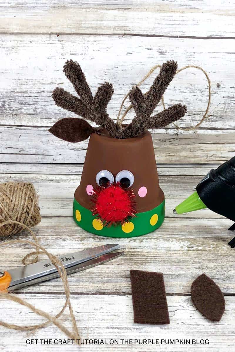 Winter Craft Idea - Reindeer Clay Pot