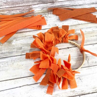 Adding More Orange Felt to Hoop
