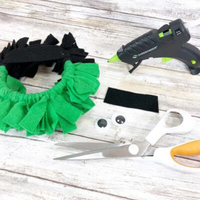 Attaching Eyes to Wreath