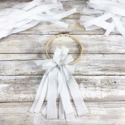 Attaching White Felt To Embrodiery Hoop