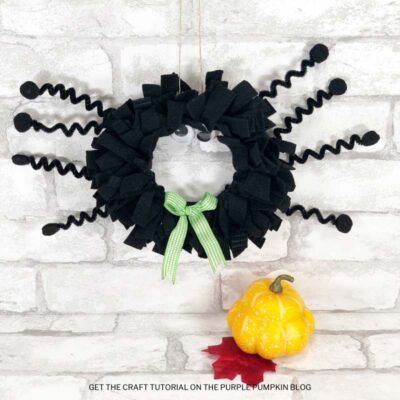 Felt Scrap Spider Wreath Craft Tutorial