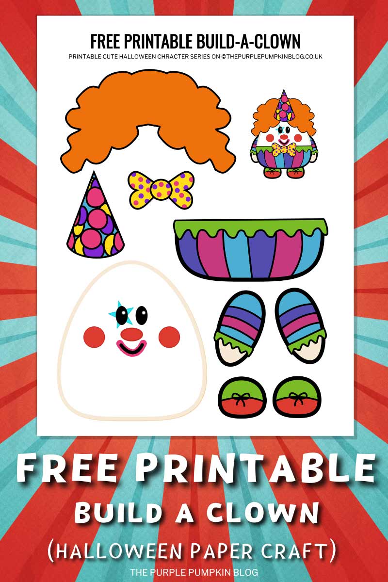 Free Printable Build A Clown (Halloween Paper Craft)