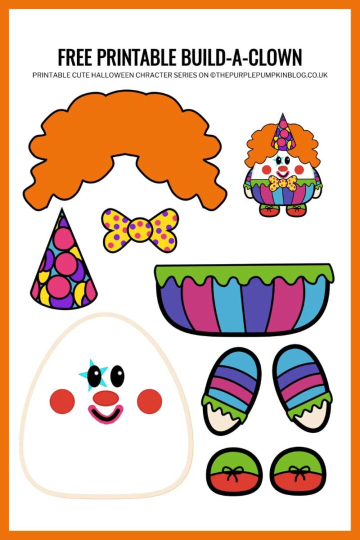 Free Printable Build A Clown Template (Halloween Paper Craft)
