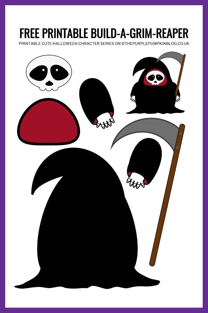 Free Printable Build A Grim Reaper Template Halloween Papercraft