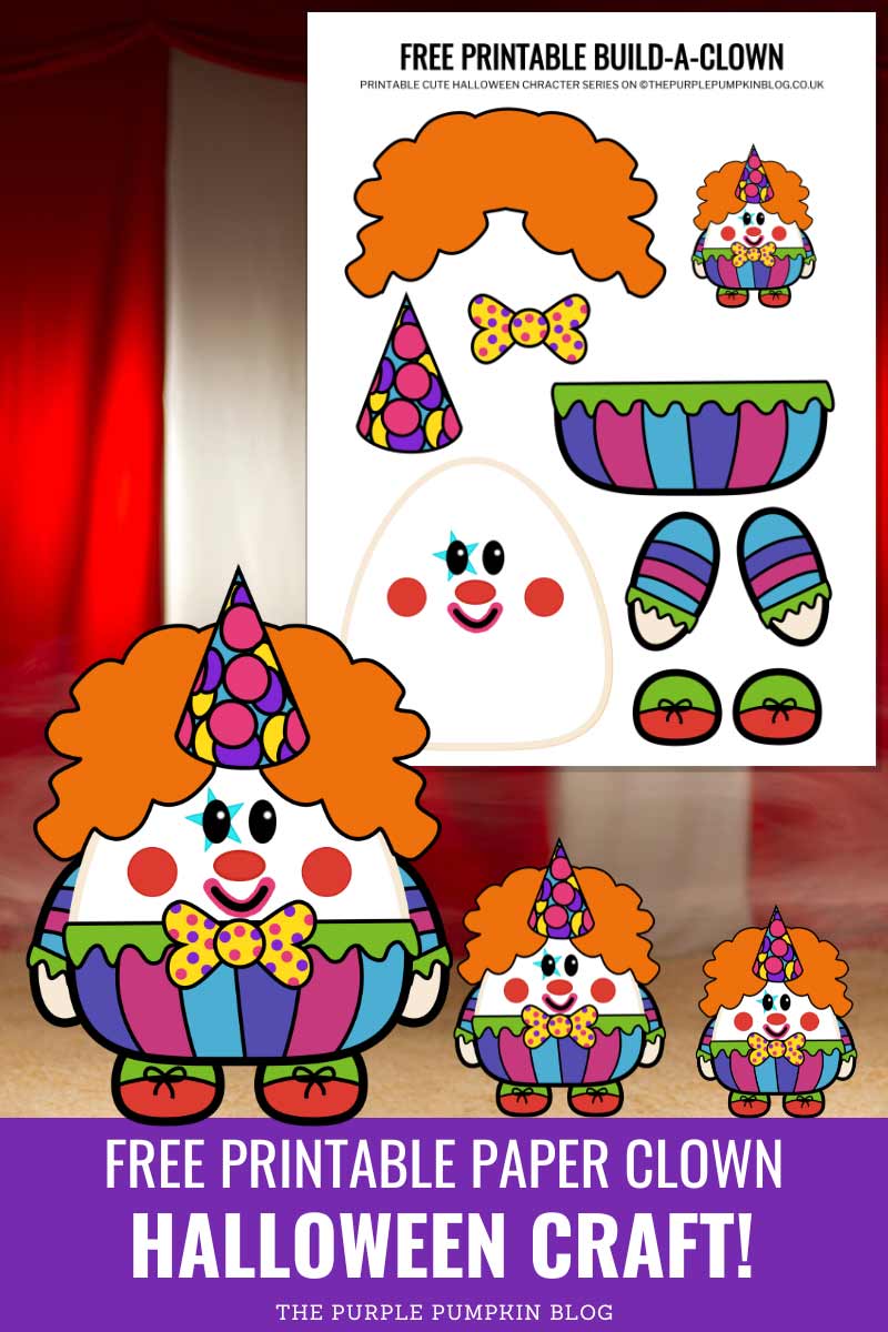 Free Printable Paper Clown Halloween Craft!
