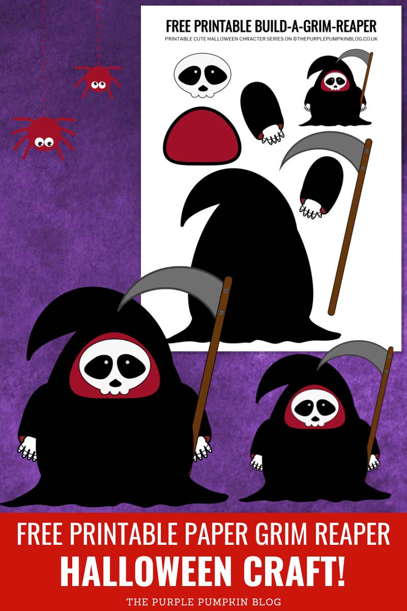 Free Printable Paper Grim Reaper Halloween Craft!