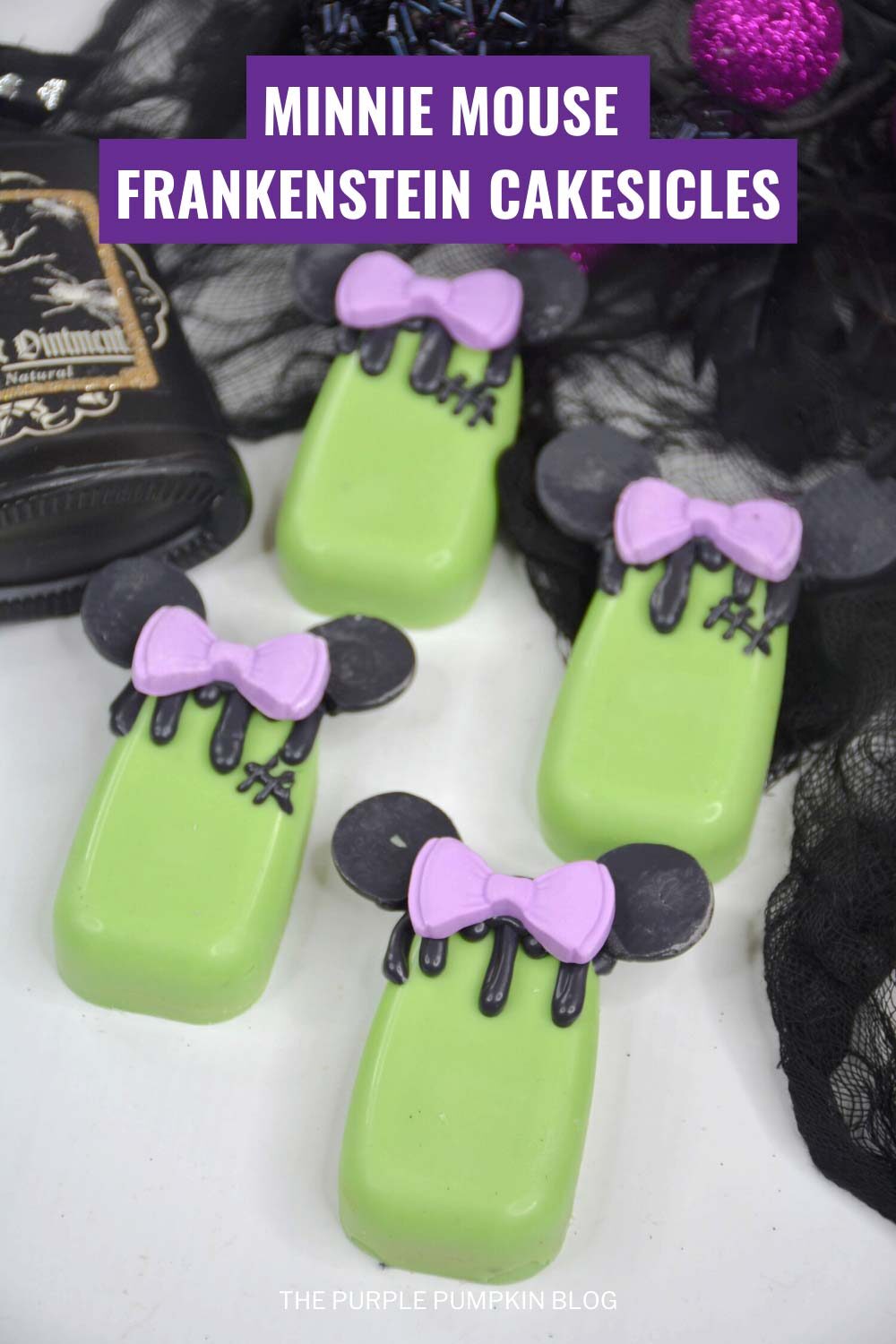 Minnie Mouse Frankenstein Cakesicles