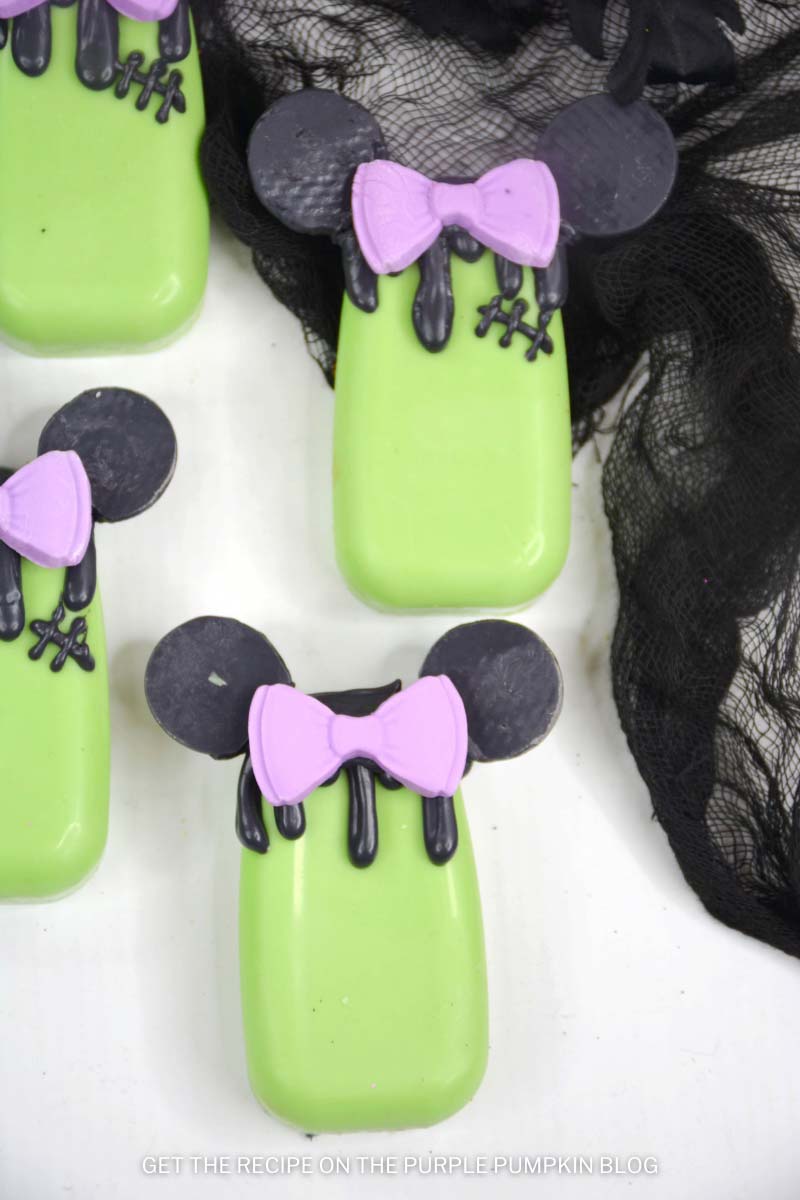 Minnie Mouse Frankenstein Cakesicles Halloween Recipe