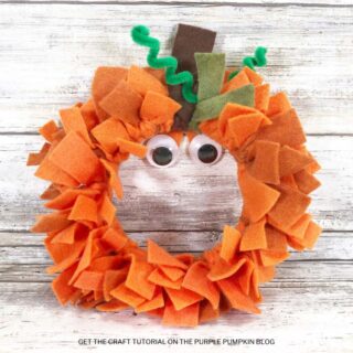 Pumpkin Felt Scrap Wreath Craft Tutorial