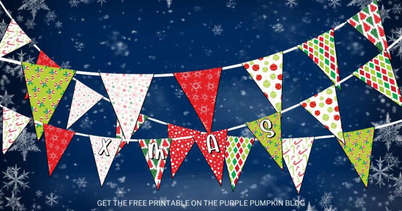 Free Printable Christmas Bunting Flags for Christmas Parties!