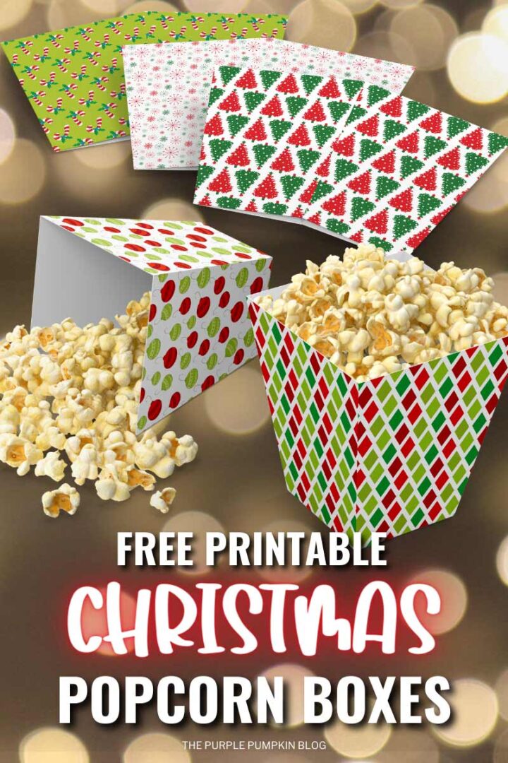 Free Printable Christmas Party Popcorn Boxes To Print At Home!