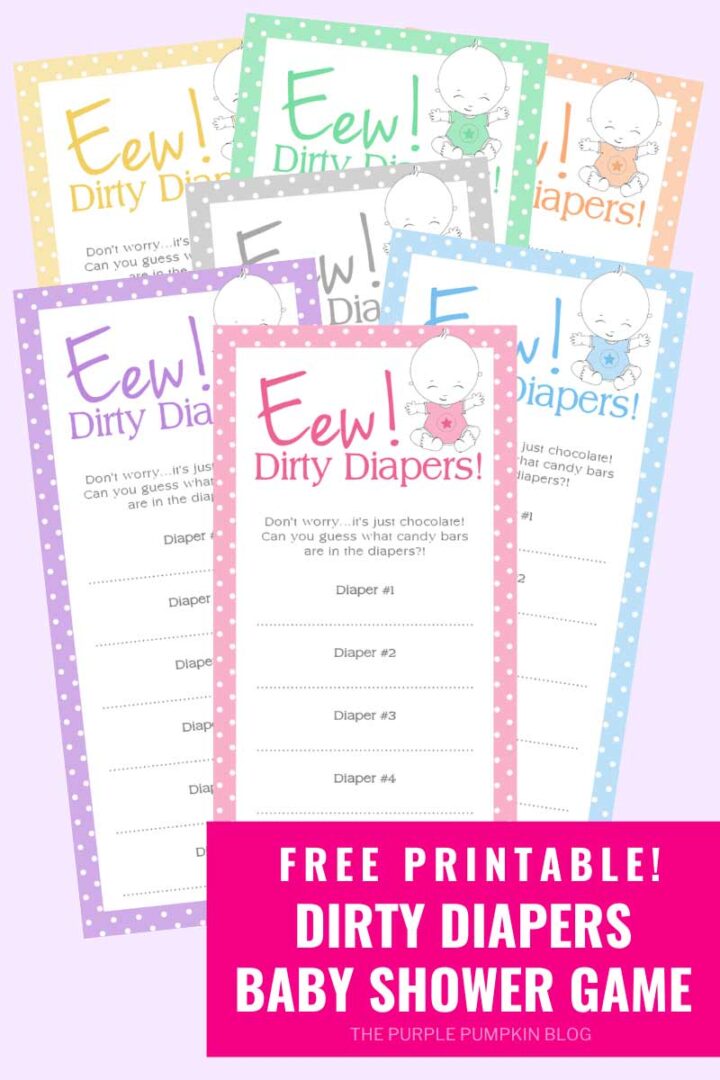 Eew! Nasty Nappies Baby Shower Game (Dirty Diapers Game)