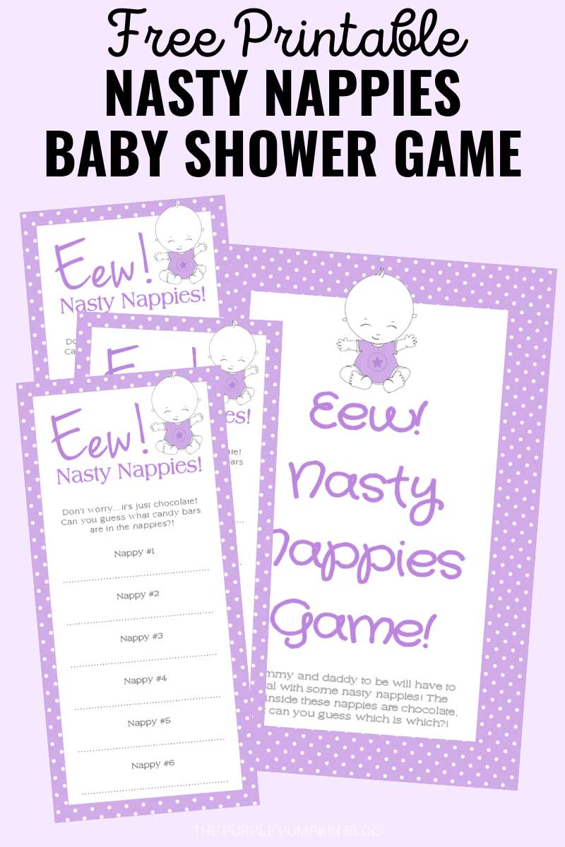 Free Printable Nasty Nappies Baby Shower Game