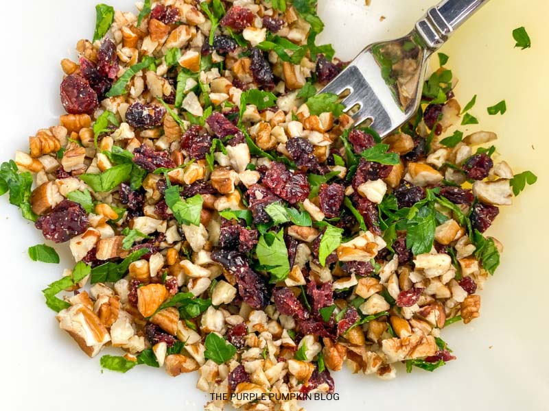 Chopped Pecan, Cranberry, and Herb Mixture