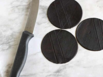 Cutting Black Fondant for Ninja