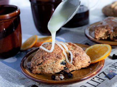Drizzling Scone with Orange Glaze