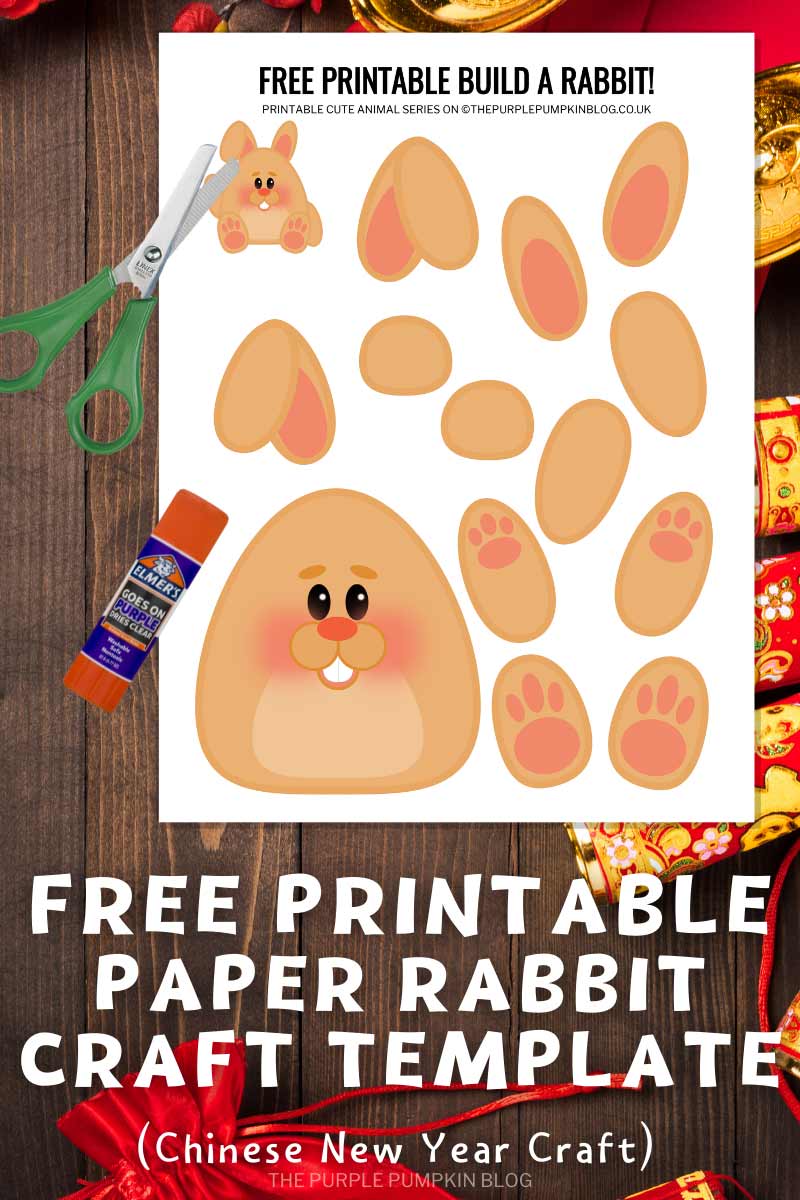 Free Printable Paper Rabbit Craft Template (Chinese New Year Craft)