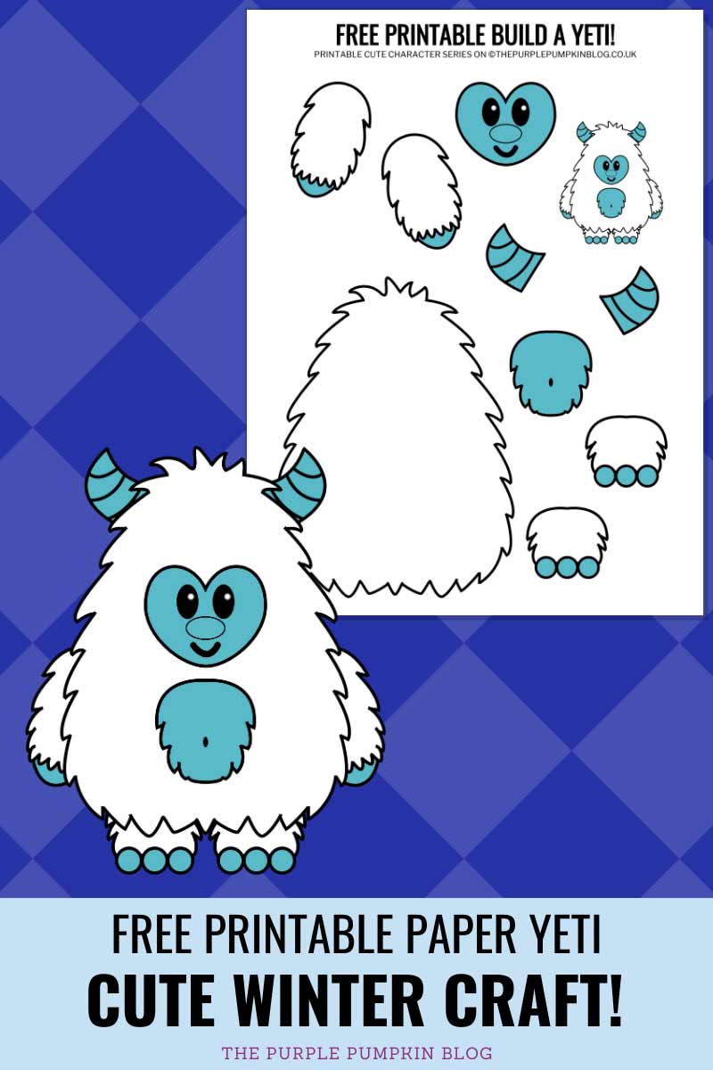 Free Printable Build A Yeti Paper Template Craft For Winter 