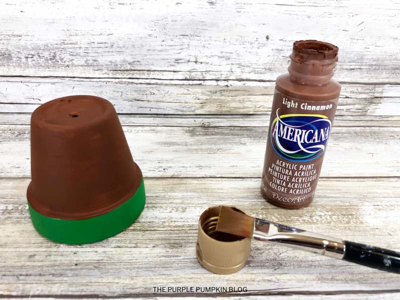 Painting Rest of Pot Brown