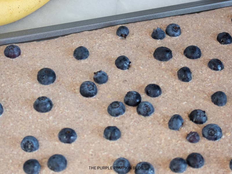 Topping Pancake Batter with Blueberries