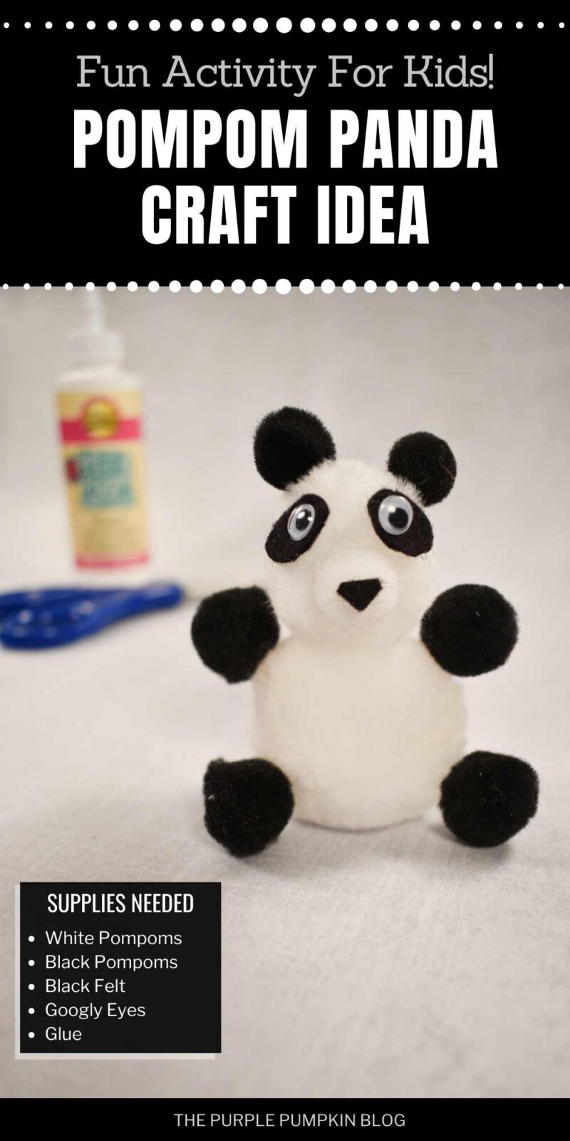 Craft Supplies for Pompom Panda Craft