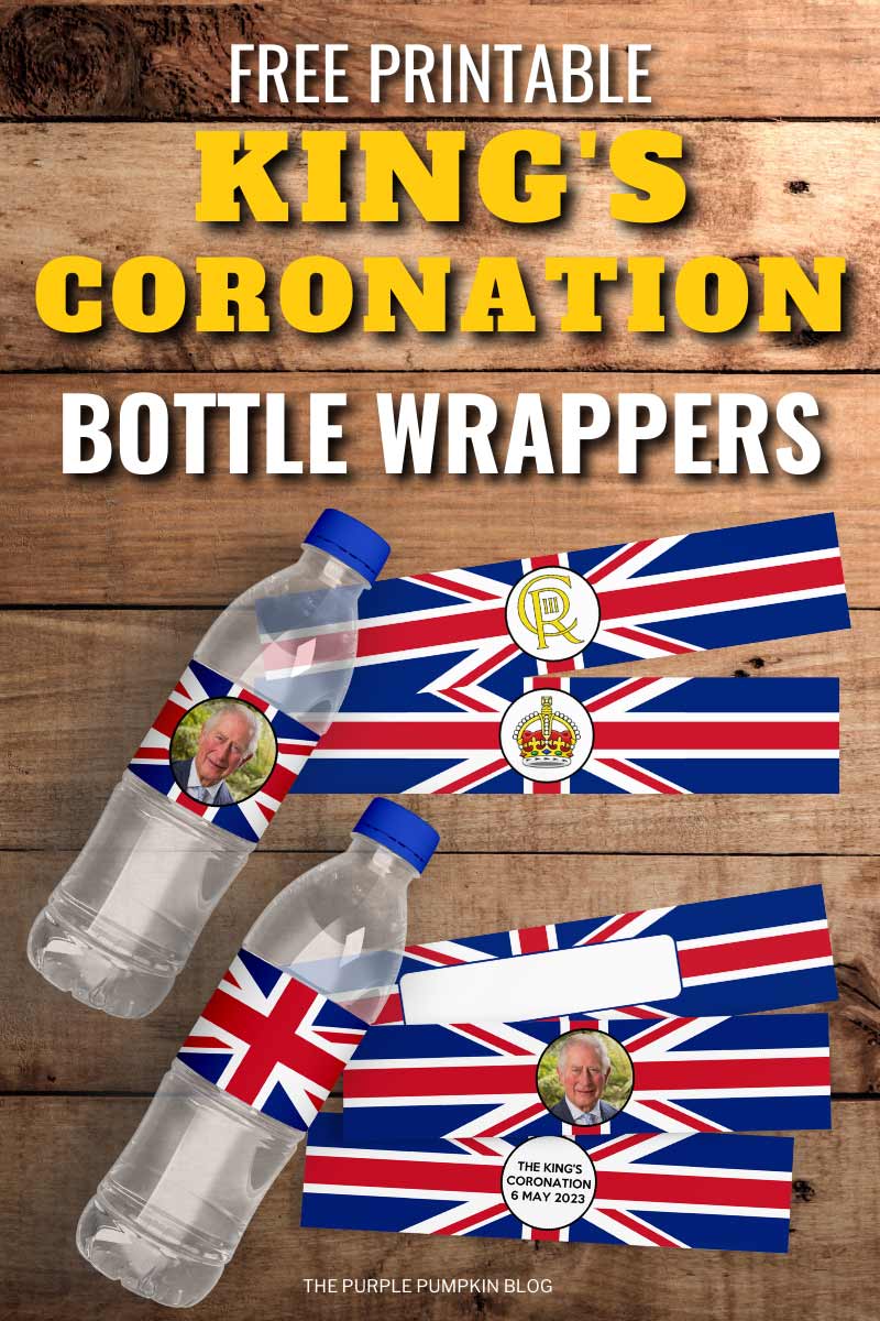 Free Printable The King's Coronation Bottle Wrappers