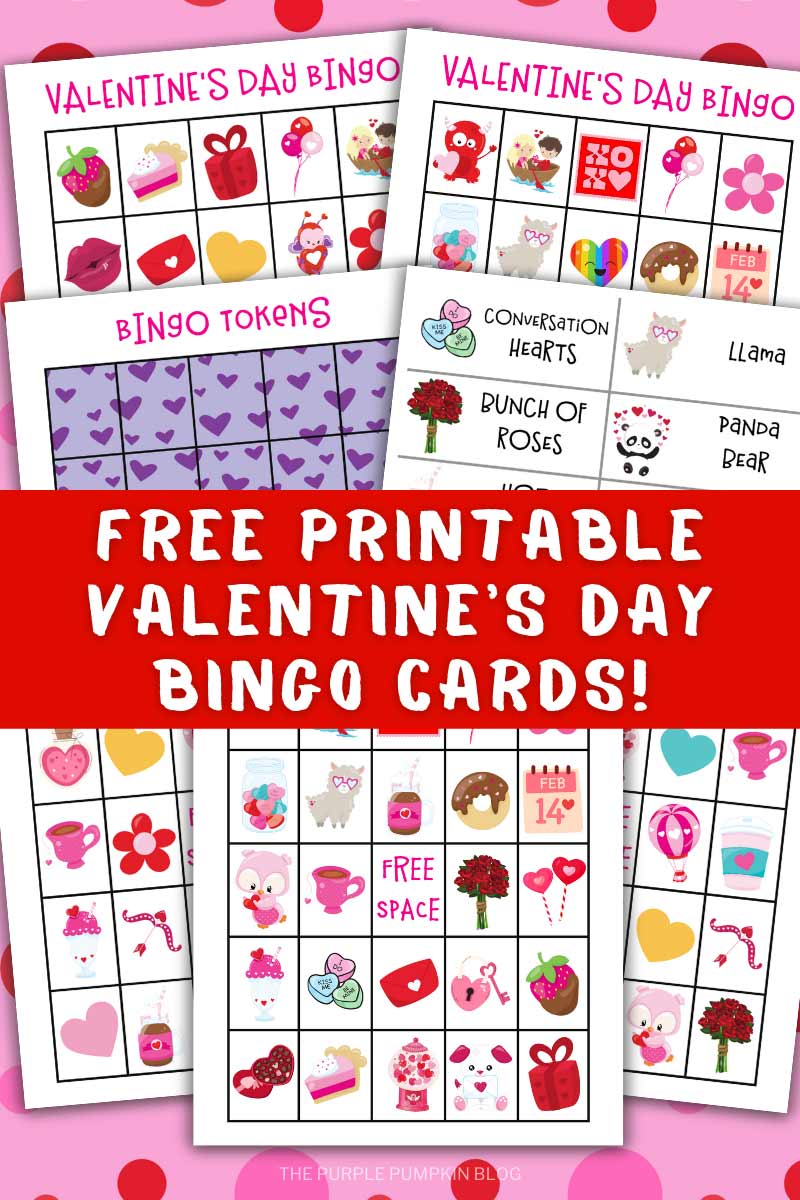 Digital images of Free Printable Valentine's Day Bingo Cards