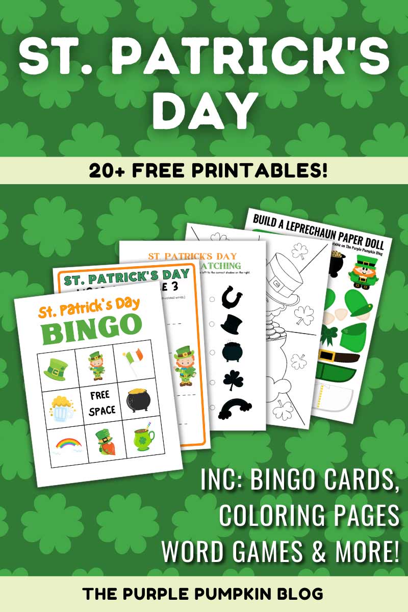 St. Patrick's Day Free Printables - Bingo Cards, Coloring Pages, Word Games & More!