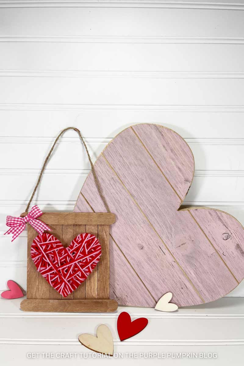 Yarn Wrapped Heart Sign Craft to DIY