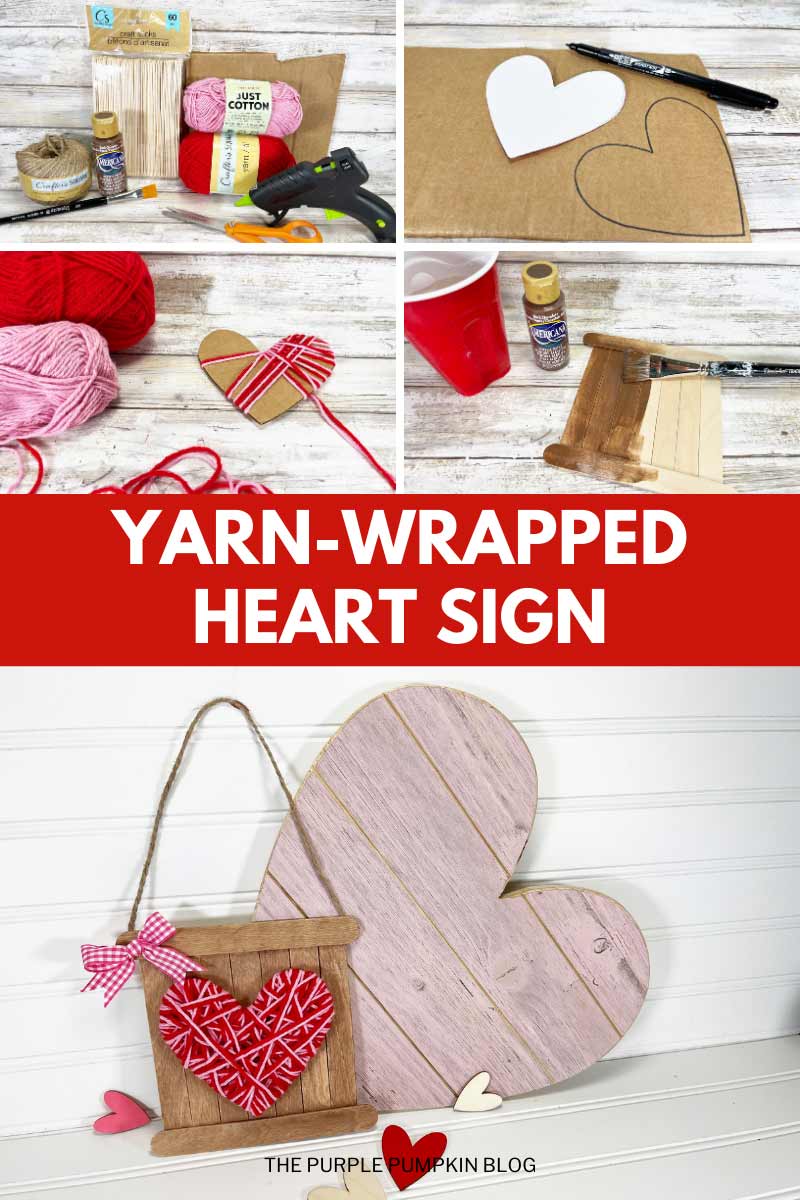 Yarn-Wrapped Heart Sign