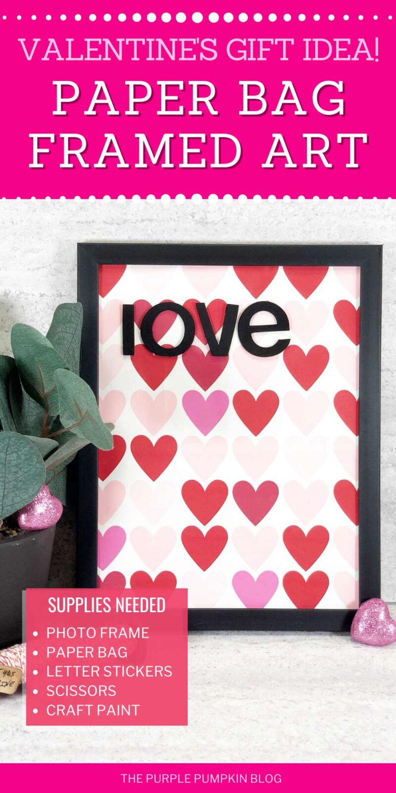 Valentine's Gift Idea! Paper Bag Framed Art